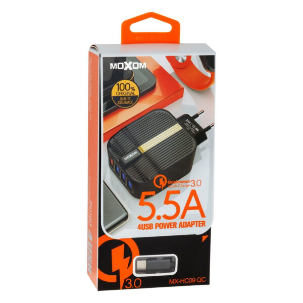 Deuxième image de Chargeur original 4 Ports USB Moxom MX-HC09 QC.